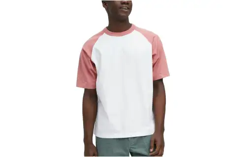 UNIQLO T Shirts Unisex Peach Pink Crew Neck Moderate Straight Fit