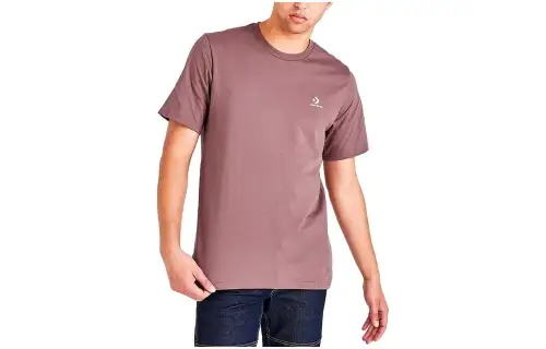 Converse T Shirts Men's Brown Crew Neck Moderate Straight Fit