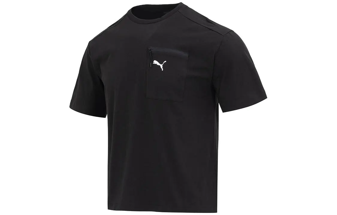 PUMA OPEN ROAD T-Shirts Men's Black Crew Neck Moderate Straight Fit