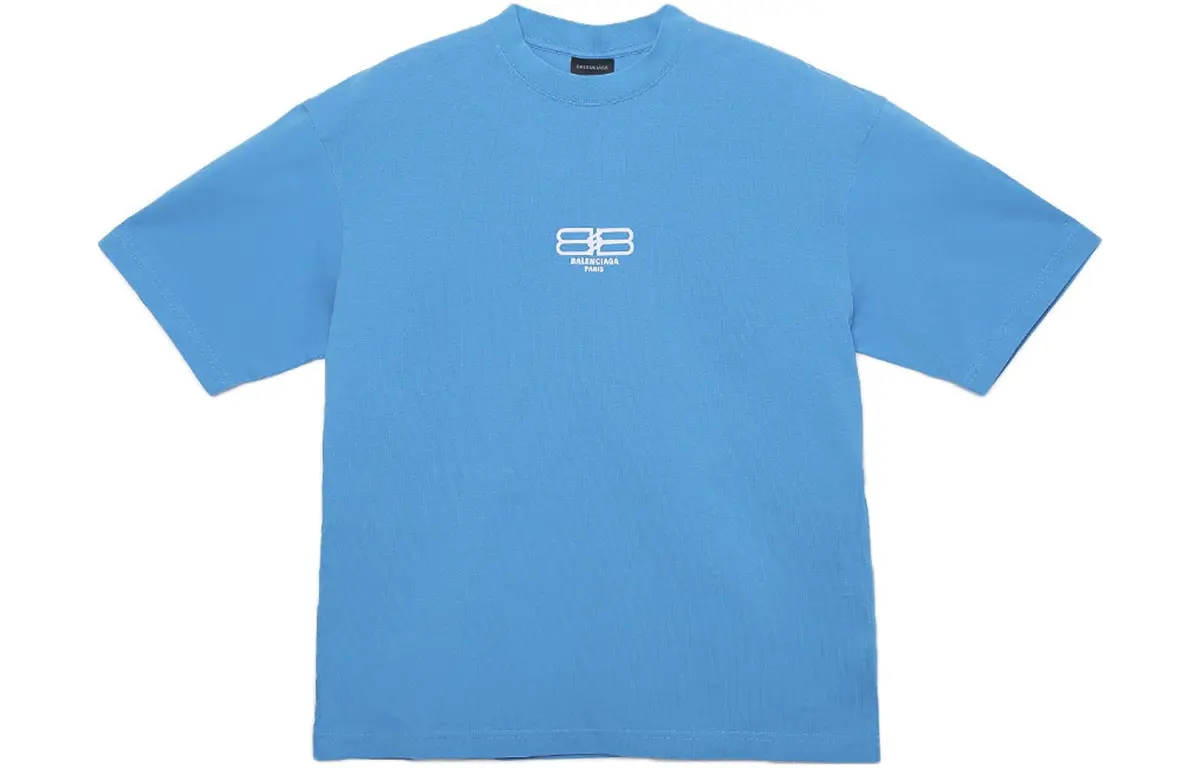 Balenciaga T Shirt Regular Fit Men's Blue