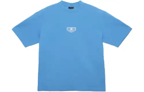 Balenciaga T Shirt Regular Fit Men's Blue