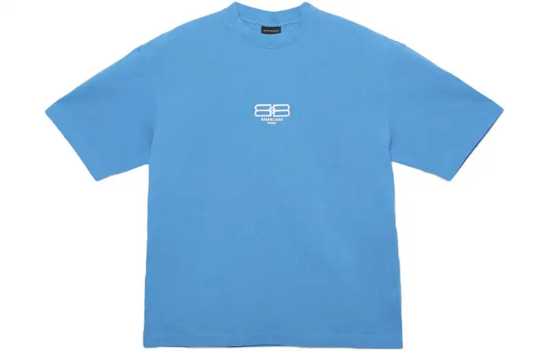 Balenciaga T Shirt Regular Fit Men's Blue