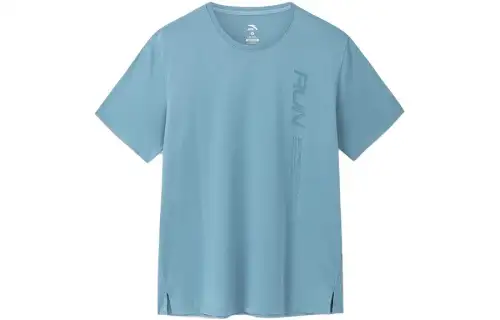 ANTA Outdoor Collection T Shirts Men's Path Gray Blue Crew Neck Moderate Straight Fit