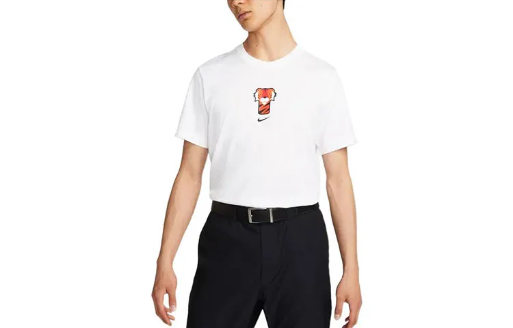 Nike T-Shirts Men's White Crew Neck Moderate
