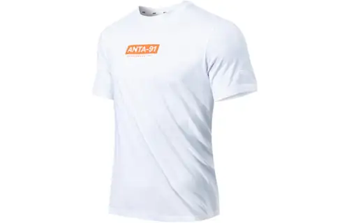 ANTA Variety Training Collection T Shirts Men's White Crew Neck Moderate Straight Fit