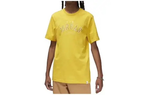 Jordan Drop Shoulder Sleeve T Shirt Men's Yellow