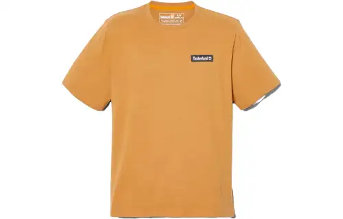 Timberland T Shirts Unisex Yellow Crew Neck Moderate Straight Fit