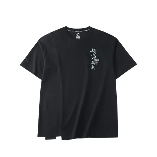 ANTA T Shirts Men's Black Crew Neck Moderate Other