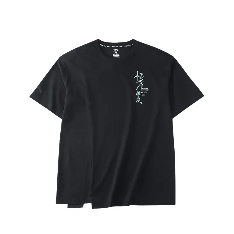 ANTA T Shirts Men's Black Crew Neck Moderate Other