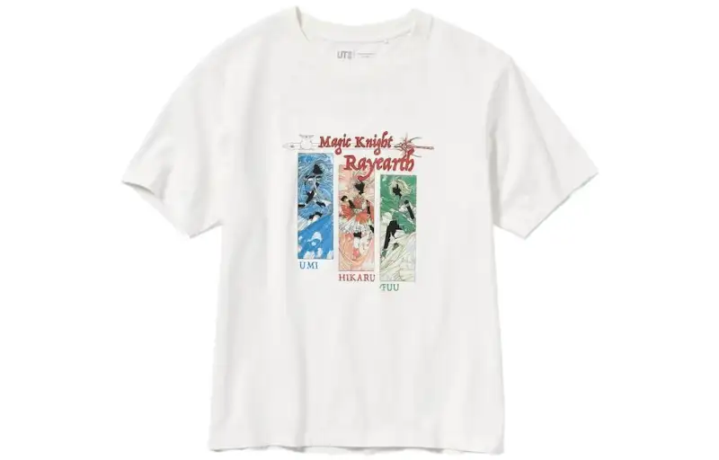 UNIQLO/X CLAMP SS23 T Shirts Unisex Gray White Crew Neck Moderate Straight Fit