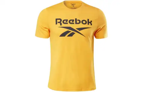 Reebok T Shirts Men's Gold Crew Neck Moderate Straight Fit