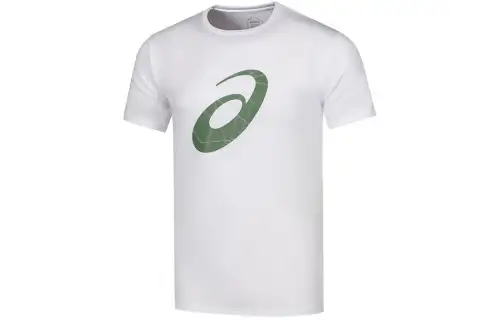 ASICS T Shirts Men's White Crew Neck Moderate Other