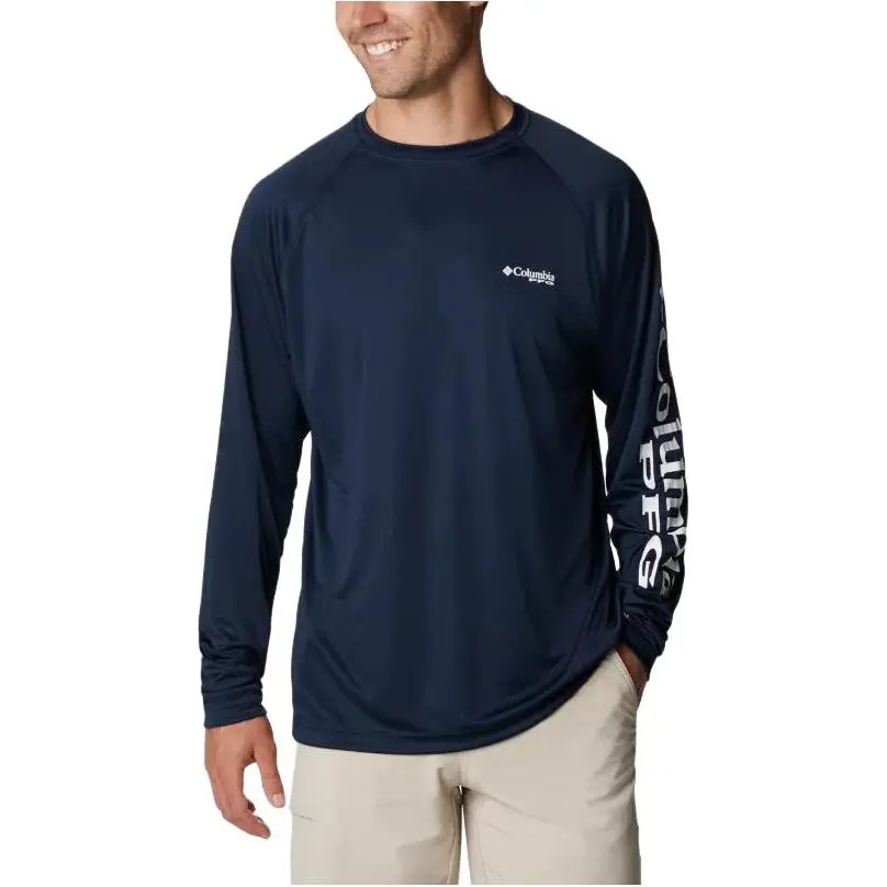 Columbia T-Shirts Men's Navy Blue Crew Neck Moderate Straight Fit