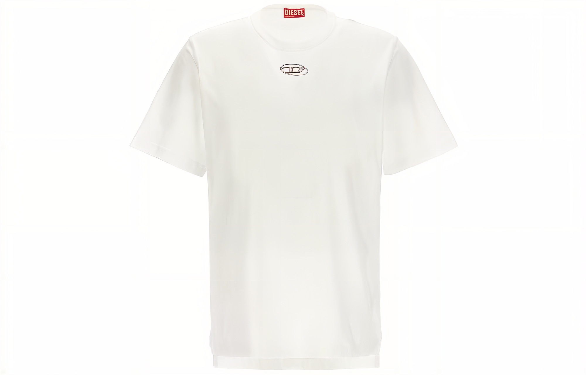 DIESEL Disai Solid Color Logo Print круглый воротник Петух короткий рукав Футболка мужской стиль белый