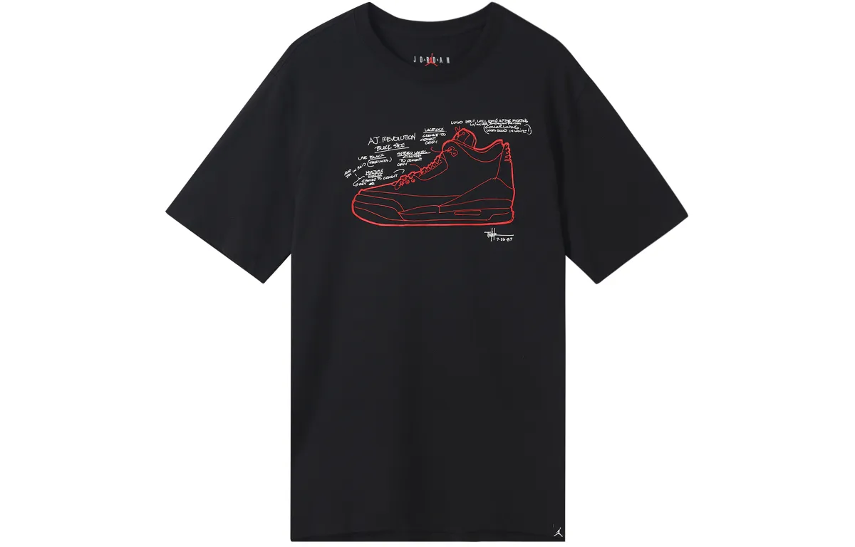 Jordan T-Shirts Men's Black Crew Neck Moderate Straight Fit