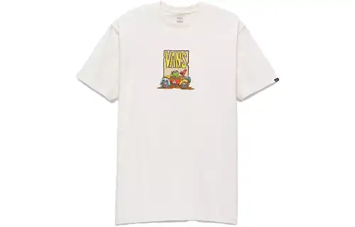Vans X SESAME STREET T Shirts Unisex Antique White Crew Neck Moderate Straight Fit