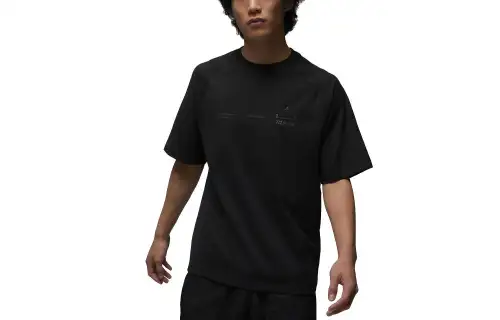 Jordan T Shirts Men's Black Crew Neck Moderate Straight Fit