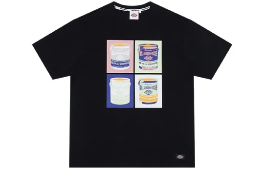 Dickies T Shirts Unisex Black Crew Neck Moderate Heavyweight