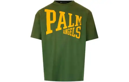 PALM ANGELS Vintage Look College Logo T Shirt