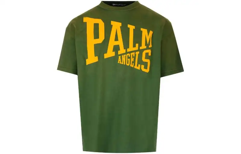 PALM ANGELS Vintage Look College Logo T Shirt