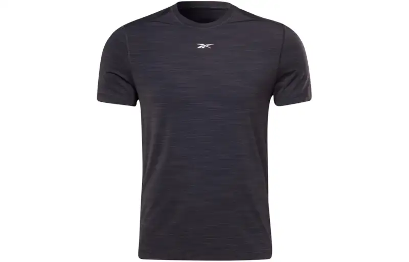 Reebok T Shirts Men's Black Crew Neck Moderate Straight Fit