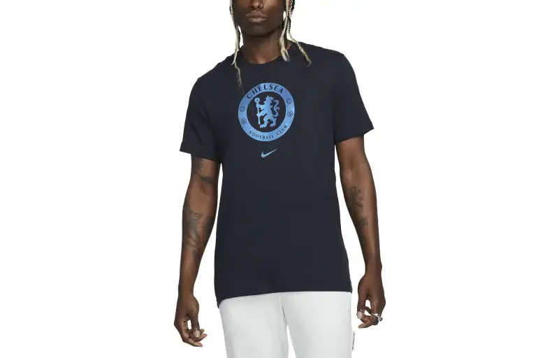 Nike T Shirts Men's Tone Blue Crew Neck Moderate Straight Fit