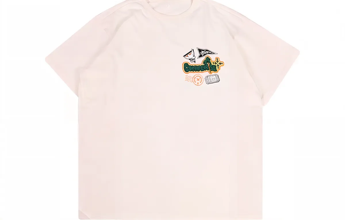 Converse Drop Shoulder Sleeve T-Shirt Unisex Ivory