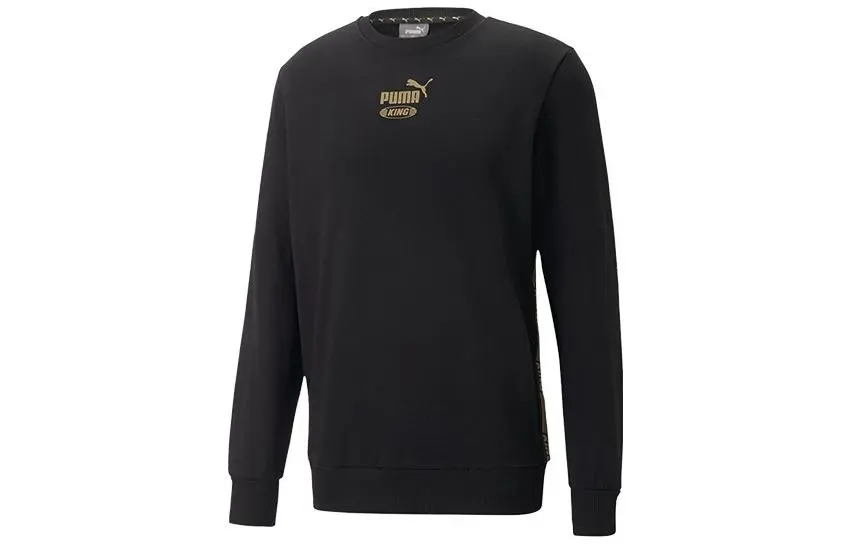 PUMA King T-Shirts Men's Black Crew Neck Moderate