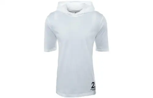 Jordan T Shirts Men's White Hooded Non Detachable Moderate Straight Fit