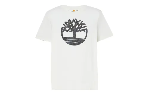 Timberland T Shirts Men's White Crew Neck Moderate Straight Fit