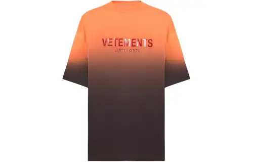 Vetements T Shirts Men's Orange Crew Neck Moderate Straight Fit