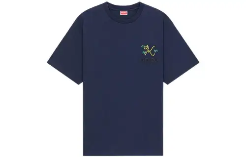 KENZO X Nigo FW22 Drop2 T Shirts Men's Midnight Blue Crew Neck Moderate Straight Fit
