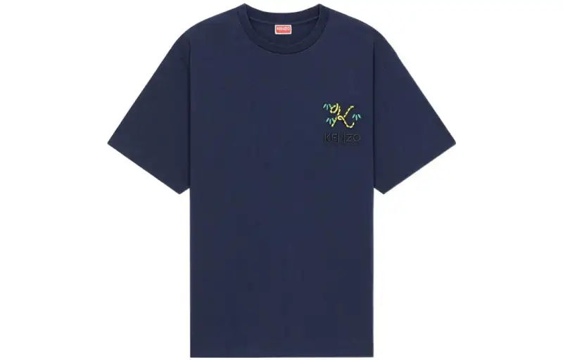KENZO X Nigo FW22 Drop2 T Shirts Men's Midnight Blue Crew Neck Moderate Straight Fit