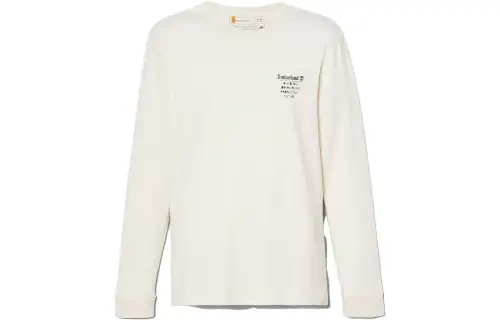 Timberland T Shirts Unisex White Crew Neck Moderate Straight Fit