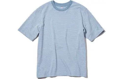 UNIQLO T Shirts Unisex Aqua Blue Crew Neck Moderate Straight Fit