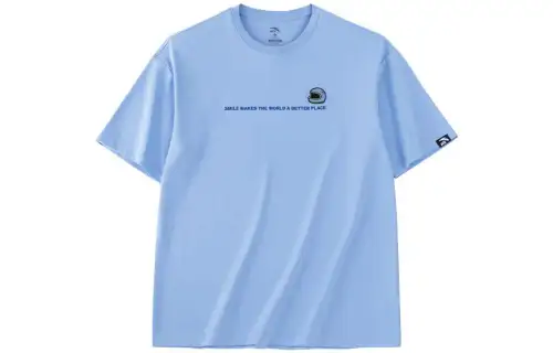 ANTA Life Collection T Shirts Unisex Folk Blue Crew Neck Moderate Straight Fit