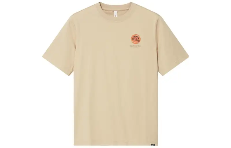 Reebok T Shirts Unisex Khaki Crew Neck Moderate Straight Fit