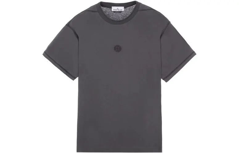 STONE ISLAND T-Shirts Men's Steel Gray Crew Neck Moderate Straight Fit