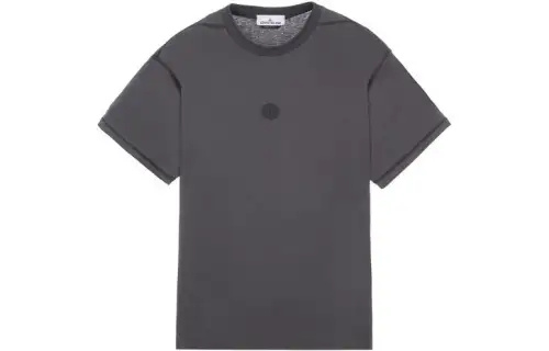 STONE ISLAND T Shirts Men's Steel Gray Crew Neck Moderate Straight Fit