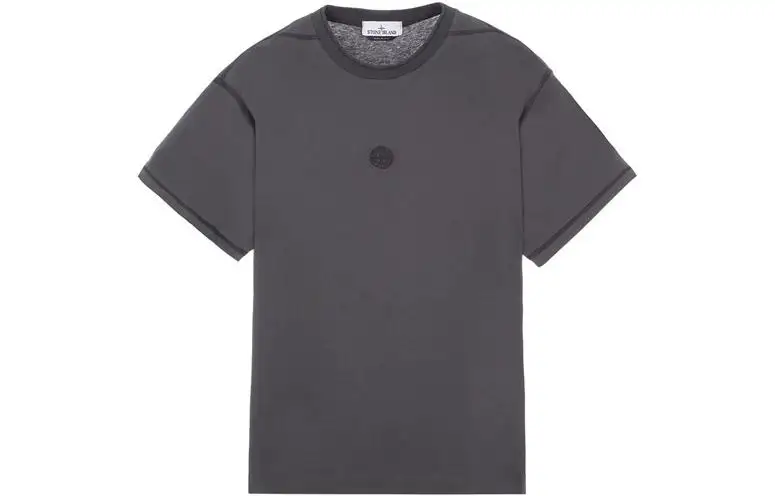 STONE ISLAND T Shirts Men's Steel Gray Crew Neck Moderate Straight Fit