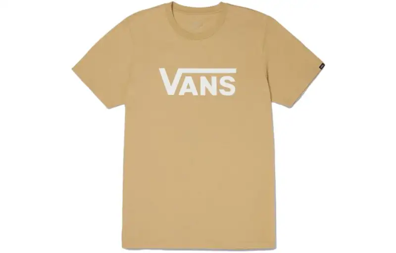 Vans T Shirts Unisex Camel Crew Neck Moderate Straight Fit