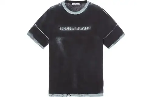 STONE ISLAND STONE ISLAND Hand Sprayed T Shirt Men's Sky Color
