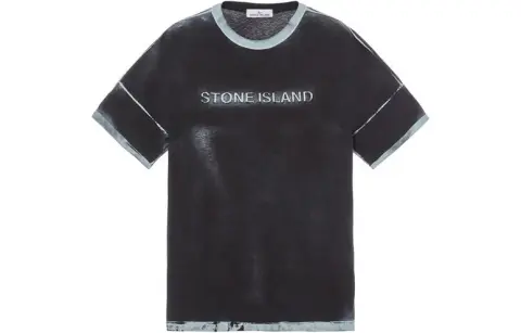 STONE ISLAND STONE ISLAND Hand Sprayed T Shirt Men's Sky Color