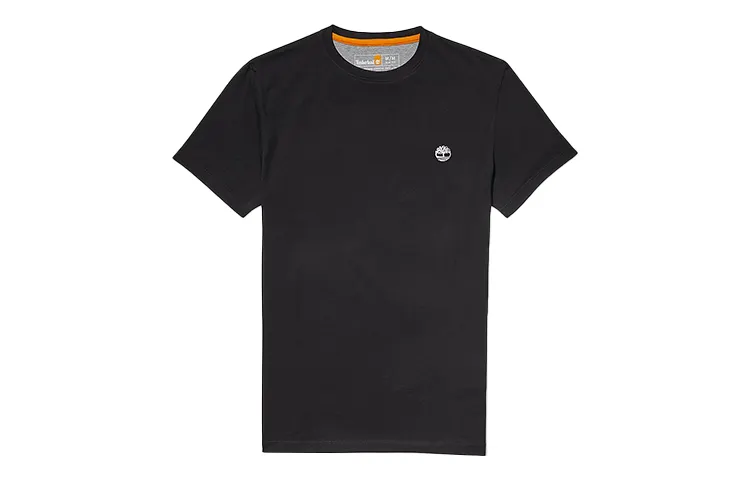 Timberland T Shirts Men's Black Crew Neck Moderate Straight Fit