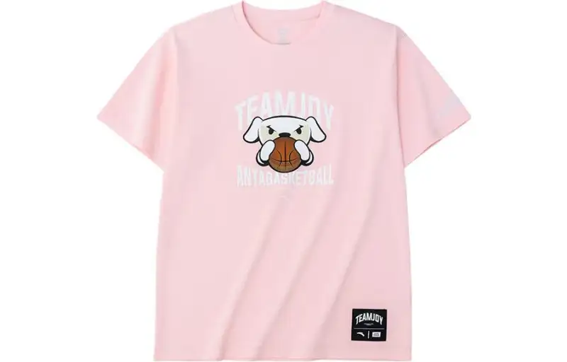 ANTA T Shirts Unisex Pink Crew Neck Moderate Straight Fit
