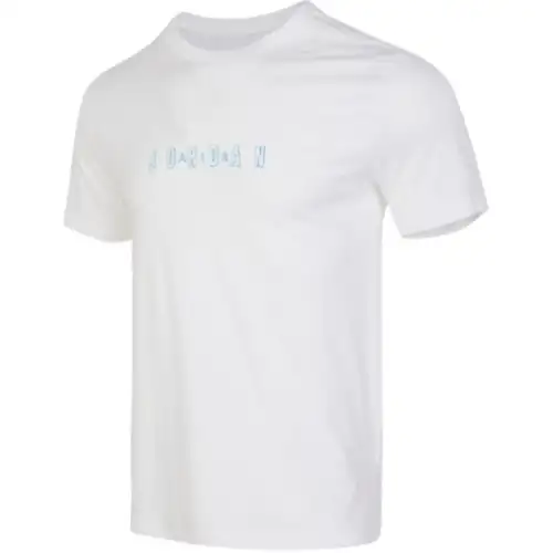 Jordan T Shirts Men's White Crew Neck Moderate Straight Fit