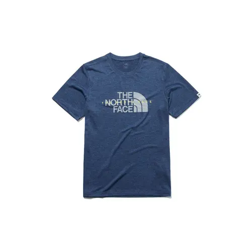 THE NORTH FACE T Shirts Men's Marine Blue Crew Neck Moderate Straight Fit