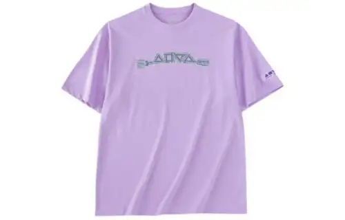 ANTA Life Collection T Shirts Unisex Light Pink Purple Crew Neck Moderate Straight Fit