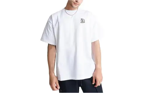 Converse Sail Away T Shirts Men's Light White Crew Neck Moderate Straight Fit