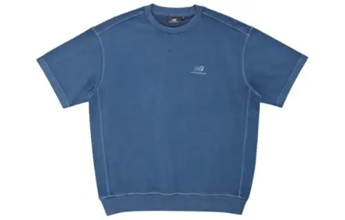 New Balance T Shirts Men's Blue Crew Neck Moderate Straight Fit